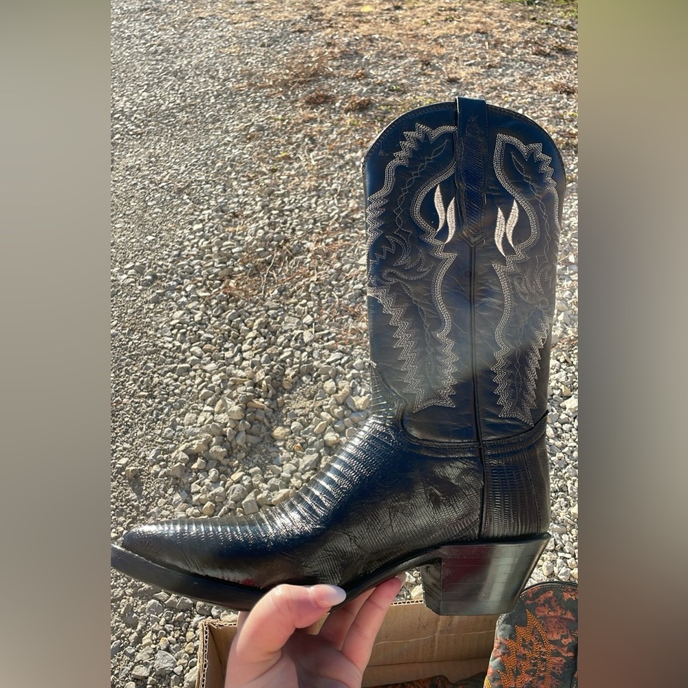 Dan Post black an sliver Cowboy Boots